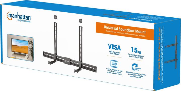 Immagine prodotto Manhattan Staffa universale per Soundbar Montaggio a parete / VESA (1 pz., Installazione a parete, Regolabile in altezza)