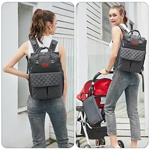 Produktbild Only-Bags.Store Baby Wickelrucksack Rucksack Schwarz - Elegant Panda Wickeltasche Grosse Kapazität mit