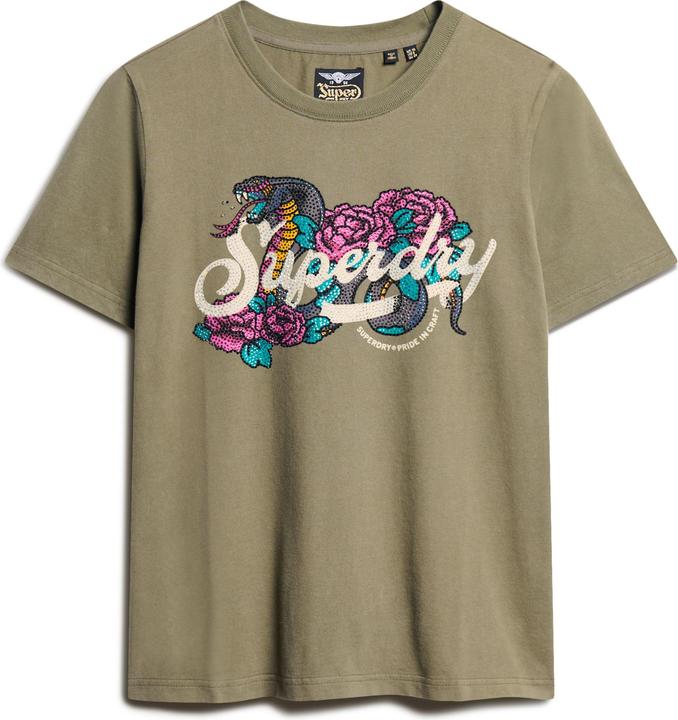 Produktbild Superdry lässiges t-shirt, damen tattoo script (XS)