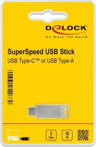 Produktbild Delock USB-Flash-Laufwerk (16 GB, USB-A, USB-C, USB 3.2)