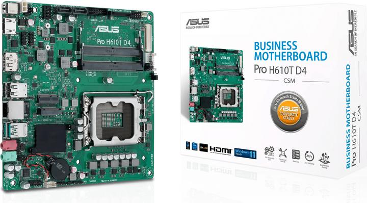 Actual product image ASUS MB PRO H610T -CSM (LGA 1700, Intel H610, Mini-ITX)