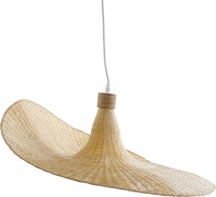 Actual product image DKD Home Decor Ceiling Light Multicolour Light brown Bamboo 50 W 220 V 58 x 58 x 22 cm
