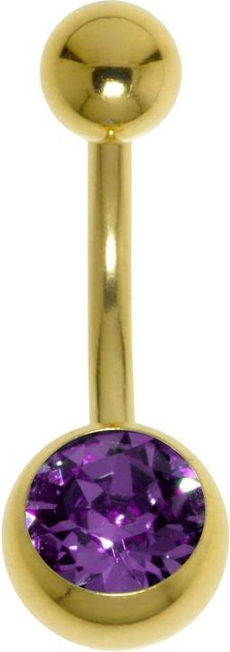 Immagine prodotto Bijouteria Piercing ventre (Rivestimento PVD (color oro), Cristallo premium, Acciaio chirurgico 316L)