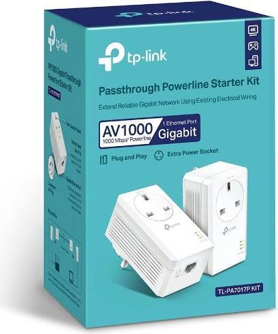 Immagine prodotto TP-Link Powerline TL-PA7017P Kit AV1000 1-Porta (1000 Mbit/s)