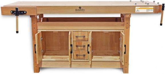 Produktbild Markmüller BAMATO - Hobelbank WORK-1945 m. Einbauschrank, Massivholz (194.50 cm, 194.50 cm)