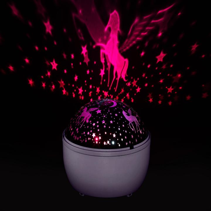 Actual product image Idena LED projector unicorn starry sky 11.5x11.5x13cm