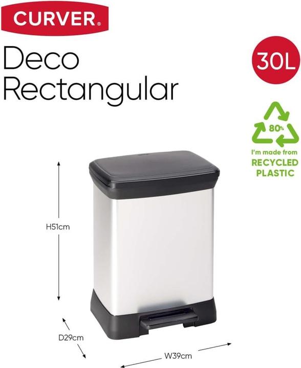 Actual product image Curver Metallic Deco Bin 30L Mülleimer (30 l)