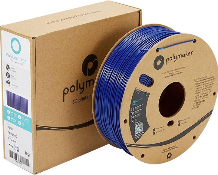 Productafbeelding Polymaker PolyLite ABS Blauw 2,85 mm 1.000 g (ABS, 2.85 mm, 1000 g, Blauw)