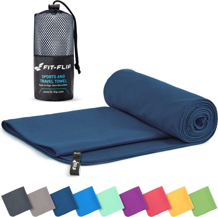 Produktbild Fit-Flip Mikrofaser Handtuch schnelltrocknend mit Tasche 80x160cm (80 x 160 cm)
