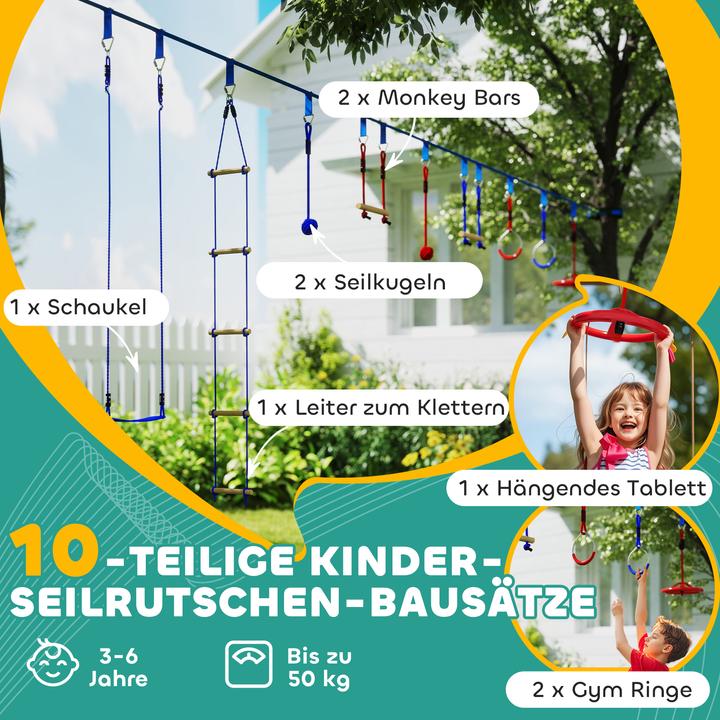 Image du produit Aiyaplay Ninja Slackline-Set Polyester, Kunststoff Blau+Rot