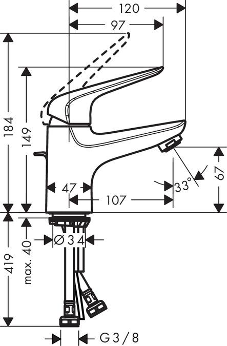 Immagine prodotto hansgrohe Miscelatore monocomando per lavabo NOVUS 70