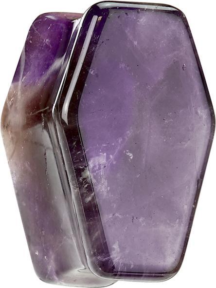 Star Piercing Flared Plug Sarg aus Amethyst Stein (ohne Messing, Mineralisch)