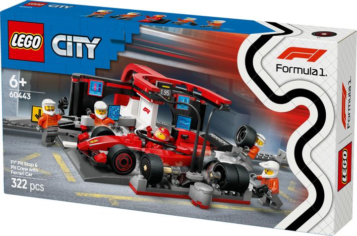 Produktbild LEGO F1 Boxenstopp mit Boxencrew und Ferrari Flitzer (60443, LEGO City)