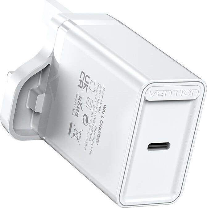 Image du produit Vention Chargeur mural USB-C FADW0-UK (20 W) UK Blanc (20 W)