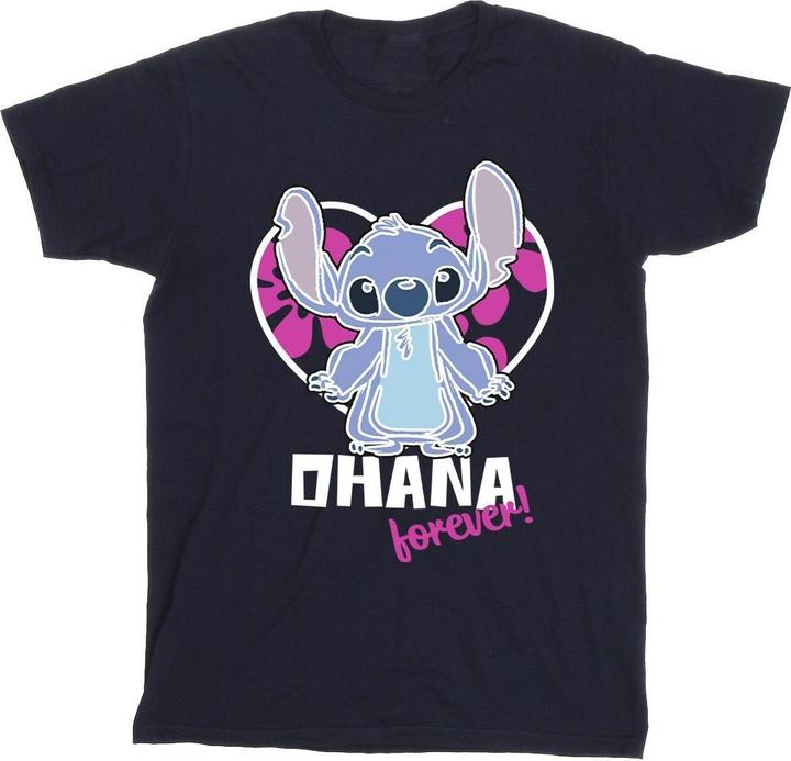 Disney Lilo And Stitch Ohana Forever Heart TShirt Mädchen