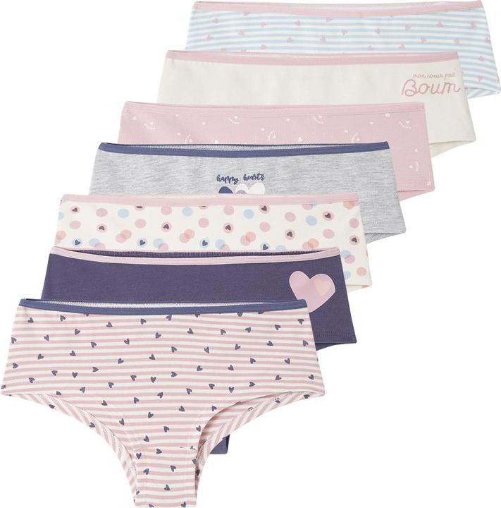 Produktbild Vertbaudet 7er-Pack Mädchen Shortys, Herzen Oeko-Tex (140, 7er Pack)