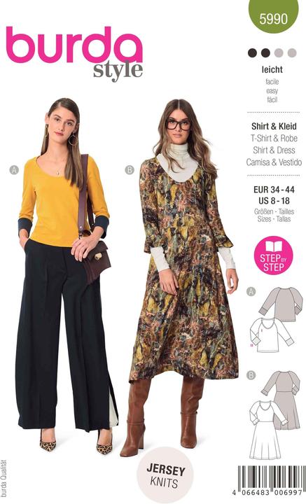 Actual product image Pattern Shirt & Dress - with round neckline and raglan sleeves
