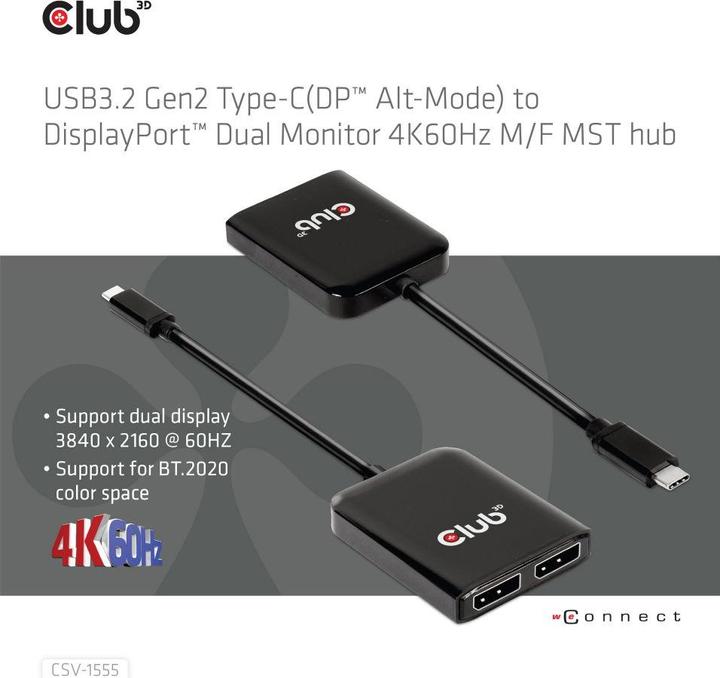 Actual product image Club 3D USB Hub (USB-C, 20 cm)