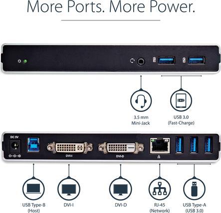 Produktbild StarTech USB 3.0 Laptop Docking Station (USB-B, 5 Ports)
