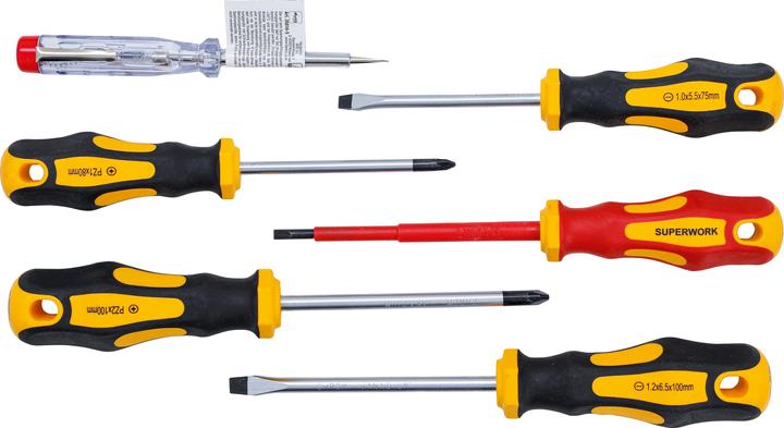 Actual product image BGS VDE Electrician's- / Screwdriver Set Slot SL / Cross Slot PZ 6 pcs. (Cross recess)