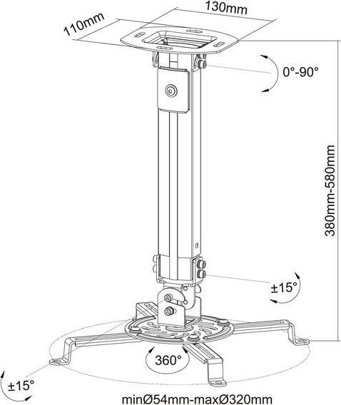 Actual product image Multibrackets mounting (Ceiling)