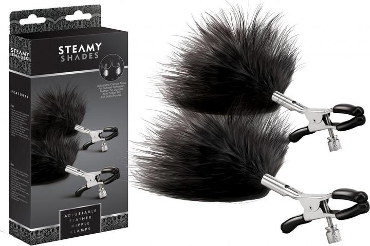 Actual product image Steamy Shades Adjustable Feather Nipple Clamps
