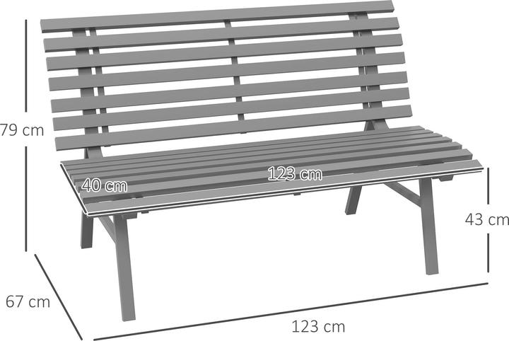 Produktbild Outsunny Gartenbank mit Rückenlehne