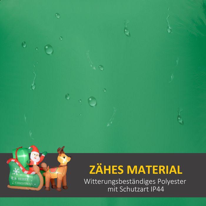 Immagine prodotto Swisshandel24 Aufblasbar Weihnachtsdeko, 2,1 m Weihnachtsmann mit Schlitten & Rentier