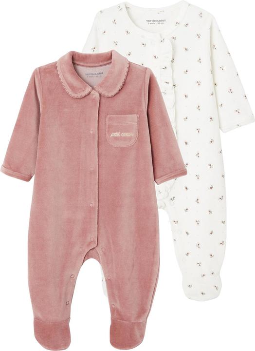 Produktbild Vertbaudet 2er-Pack Baby Samt-Strampler Oeko-Tex (74)