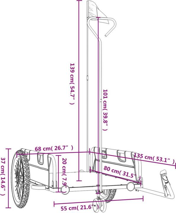 Image du produit VidaXL Fahrradanhänger Oxford-Gewebe & Eisen