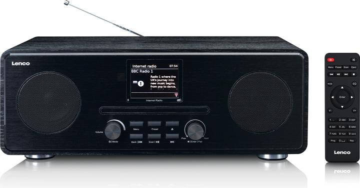 Image du produit Lenco DIR-260BK (FM, DAB+ DAB, Webradio, VHF, WiFi, Bluetooth)
