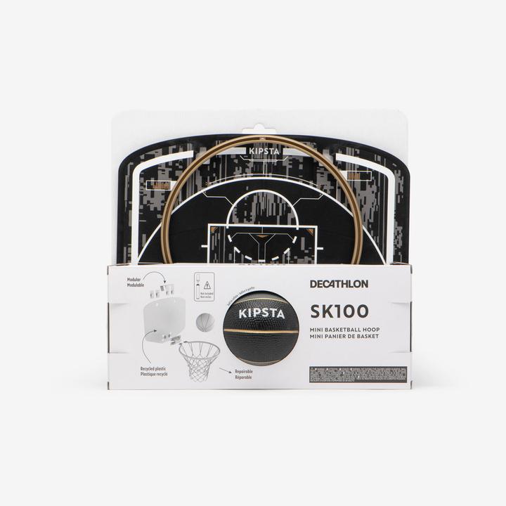 Actual product image Kipsta Mini basketball hoop - SK100 black/gold