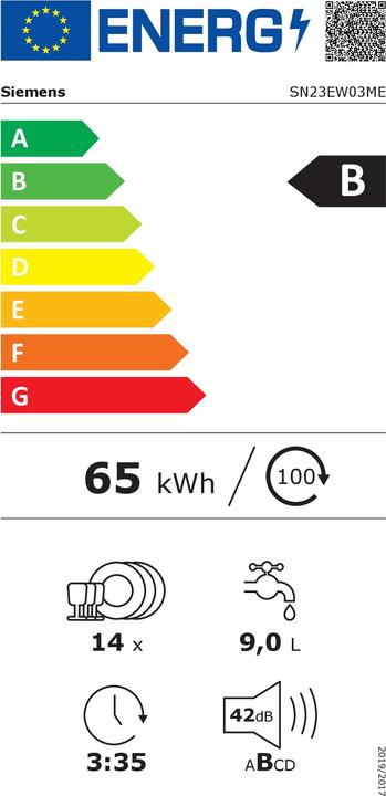 Energie-Label Siemens iQ300 SN23EW03ME