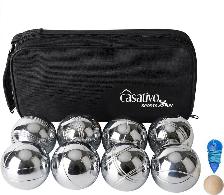 Actual product image Casativo Boules & pétanque game with 8 metal balls, wooden ball, distance metre, carrying bag (8 x)