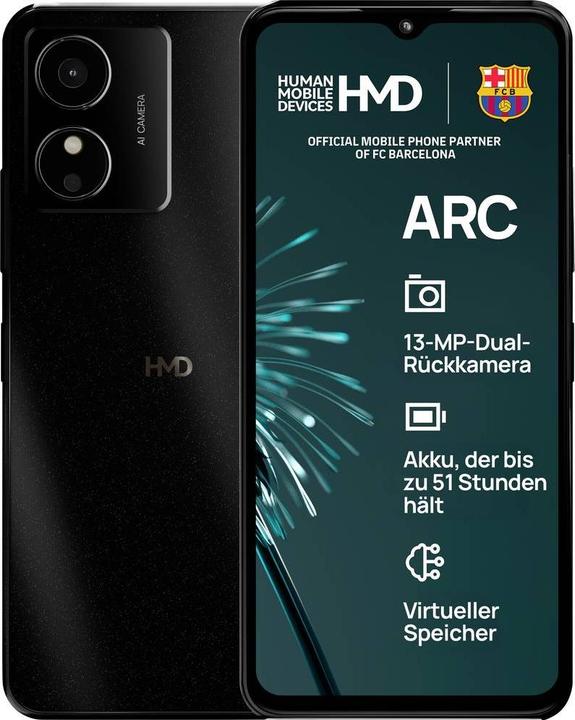 Image du produit HMD Arc (64 Go, Noir, 6.52", Double SIM, 13 Mpx)