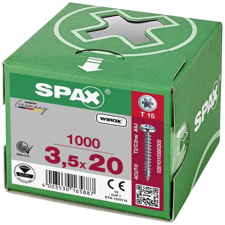 Immagine prodotto Spax Viti per truciolare PH T15 3,5x20 mm (1000 Viti per pezzo)