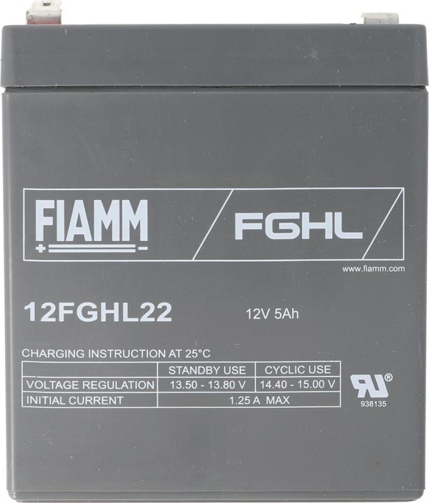 Produktbild Fiamm 12FGHL22 Blei Akku 12 Volt 5Ah, Faston 6,3mm Steckkontakt (12 V, 5 Ah)