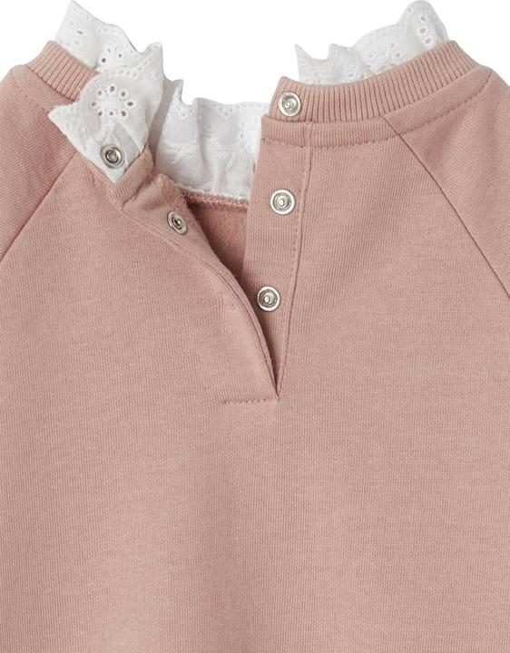 Image du produit Vertbaudet Robe sweat fille avec broderie ajourée sur le col (86)