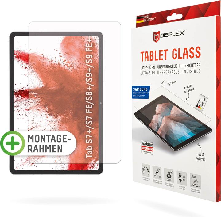 Displex Tablet Glass, Tablet Schutzglas (1 Stück, Galaxy Tab S7+, Galaxy Tab S7 FE, Galaxy Tab S8+, Galaxy Tab S9+)
