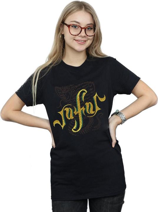 Actual product image Disney Womens/Ladies Aladdin Movie Jafar Snake Logo Cotton Boyfriend T-Shirt (L)