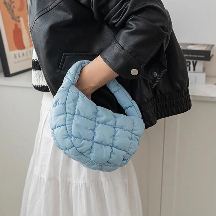 Image du produit Only-Bags.Store Mini-sac Cercle matelassé Téléphone Pourpre Élégant Violet Nylon souple Rembourré