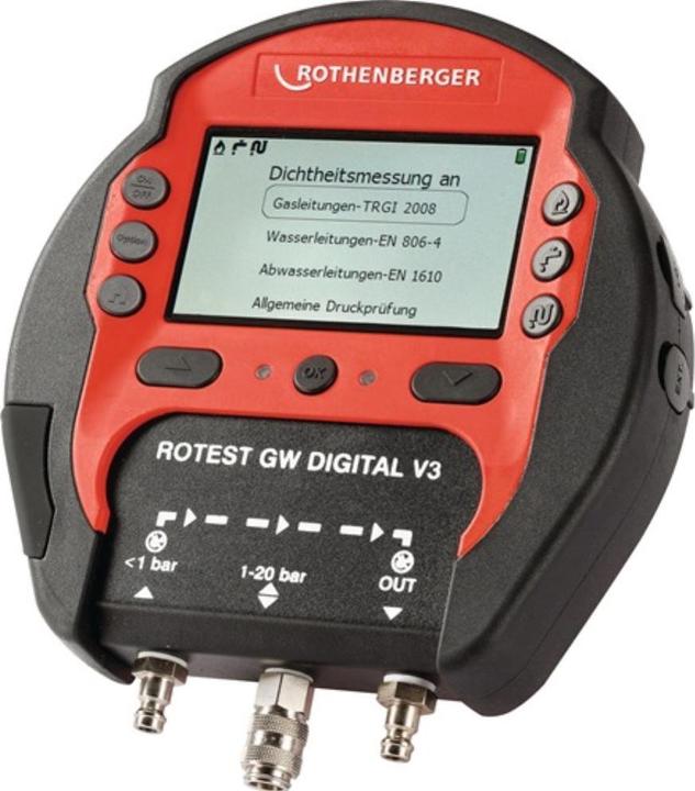 Immagine prodotto Rothenberger Misuratore di pressione/perdite ROTEST GW Digital V3 Campo di lavoro fino a 20 bar