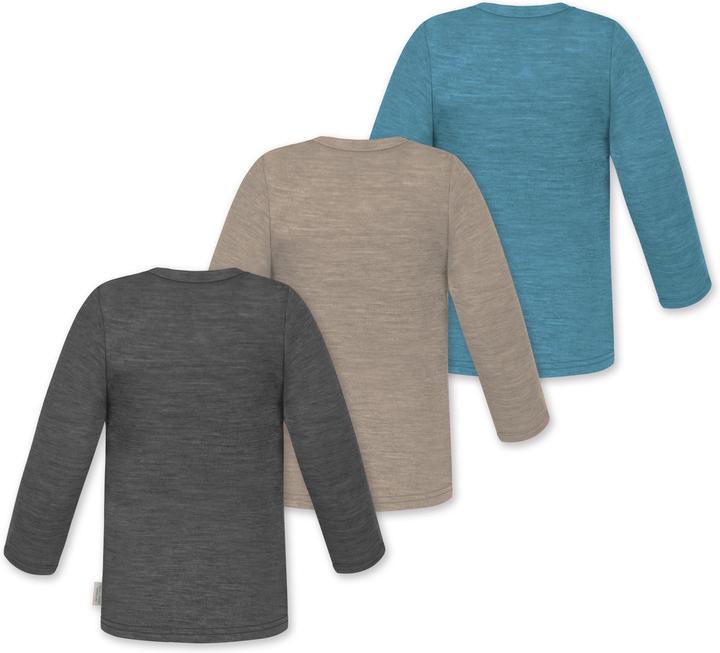 Actual product image Normani 3-pack baby merino longsleeve "Taupo" - 9475 (92)