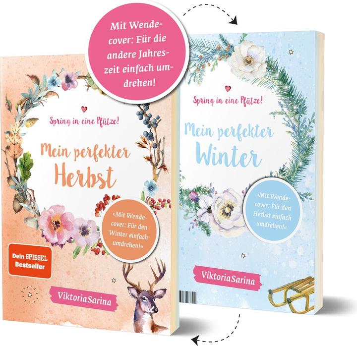 Produktbild Spring in eine Pfütze! Mein perfekter Herbst/ Mein perfekter Winter. Wendebuch (Deutsch, Viktoriasarina, 2021)