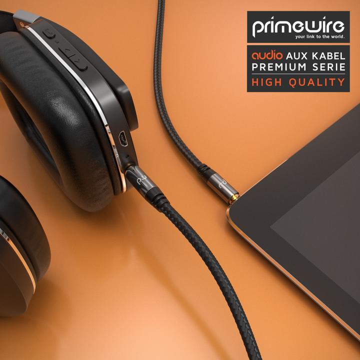 Produktbild Primewire 3,5 mm AUX Klinkenkabel, Audiokabel mit Nylonmantel, 3,5mm Klinke auf Klinke Audio Kabel (1.50 m, 3.5mm Klinke (AUX))