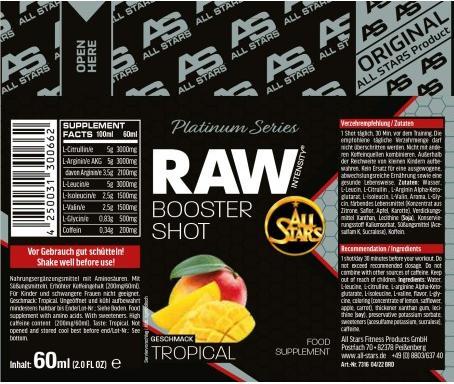 Image du produit All Stars Raw Intensity Booster Shots (1 x 6 cl)