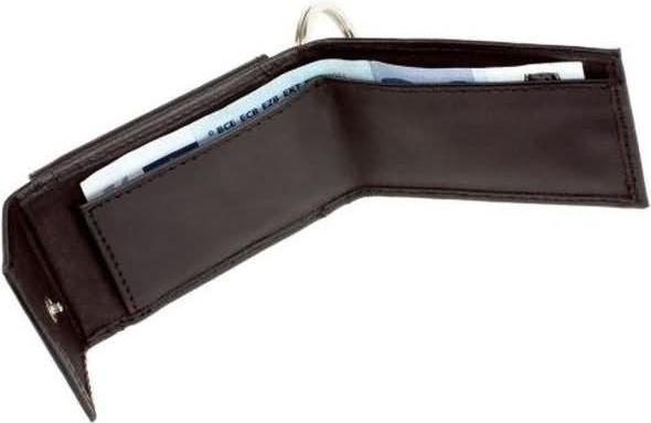 Produktbild Alassio Mini-Börse mit Metallemblem 8,5x5cm Leder schwarz