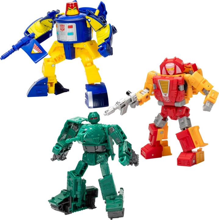 Actual product image Hasbro Transformers Legacy United Deluxe Class Action Figures 3-Pack Go-Bot Guardians 14 cm