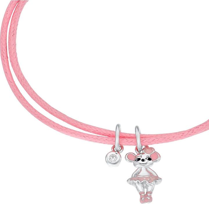 Produktbild Prinzessin Lillifee Armschmuck für Mädchen, 925 Sterling Silber, Textil | Maus (21 cm, Textil, 925er Silber)