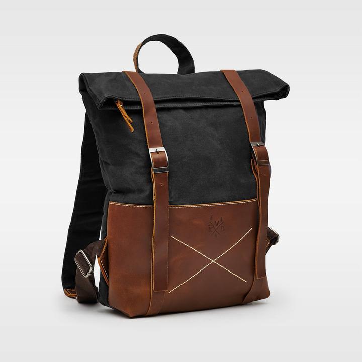 Actual product image Only-Bags.Store Canvas Backpack, Durable Leather Backpack, Modern 17in Laptop Bag, Aesthetic Large (16 l)